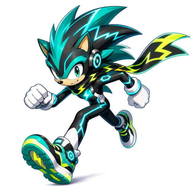 Original high-speed mascot character generated for Sonic OC Maker.